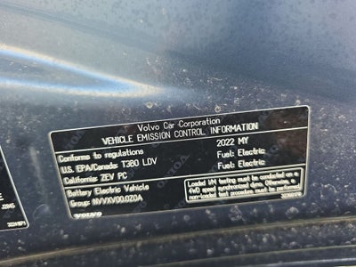 2022 Volvo XC40 Recharge Pure Electric P8 Twin Plus