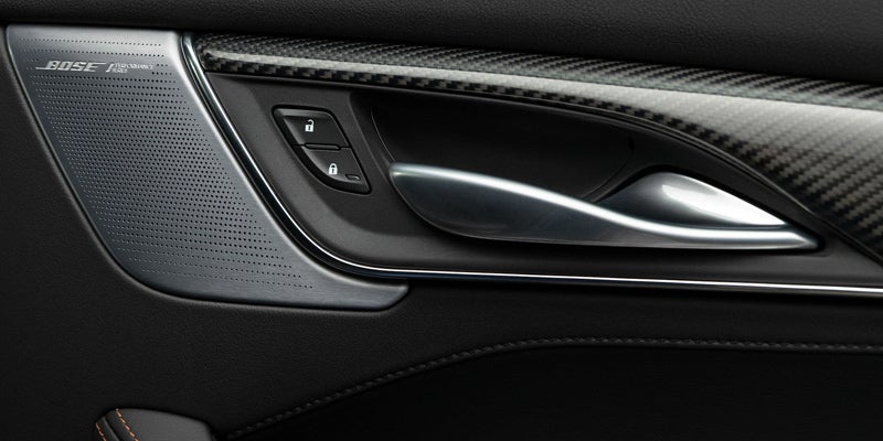 Interior design of a passenger door from a Cadillac CT5