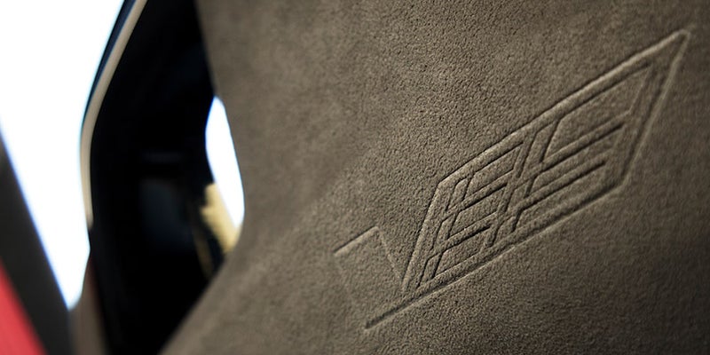 Close up of the CT4-V's logo