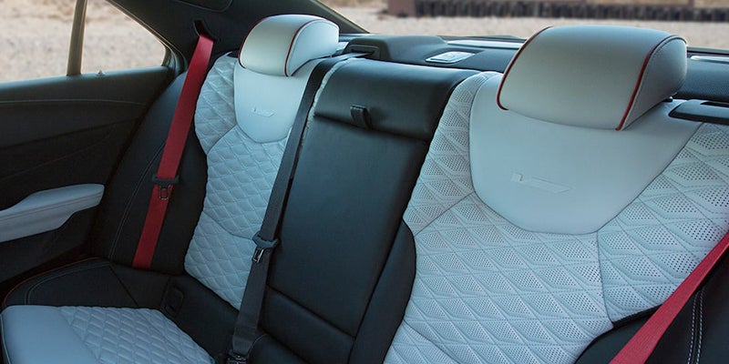 Interior design of the seats from a brand new Cadillac CT4-V