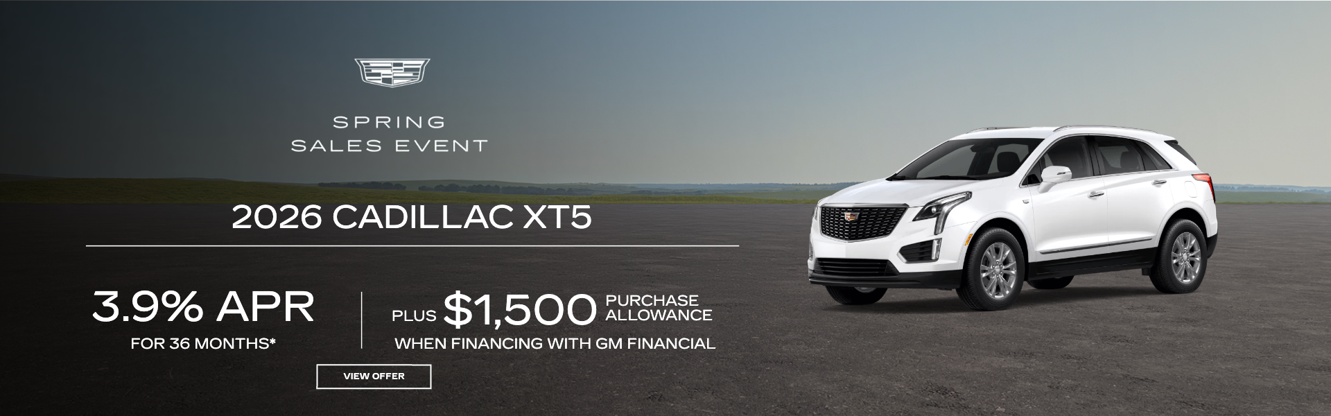 2026 Cadillac XT5: 3.9% APR + $1,500 Purchase Allowance