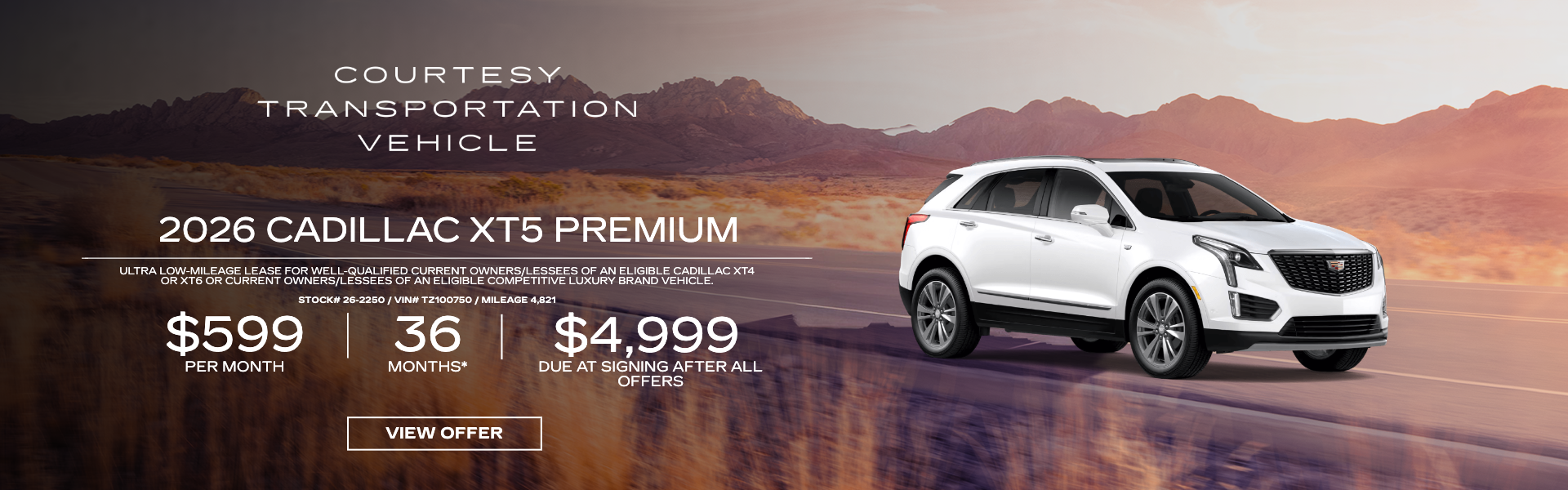 2026 Cadillac XT5 Premium Luxury lease offer at Jessup Cadil
