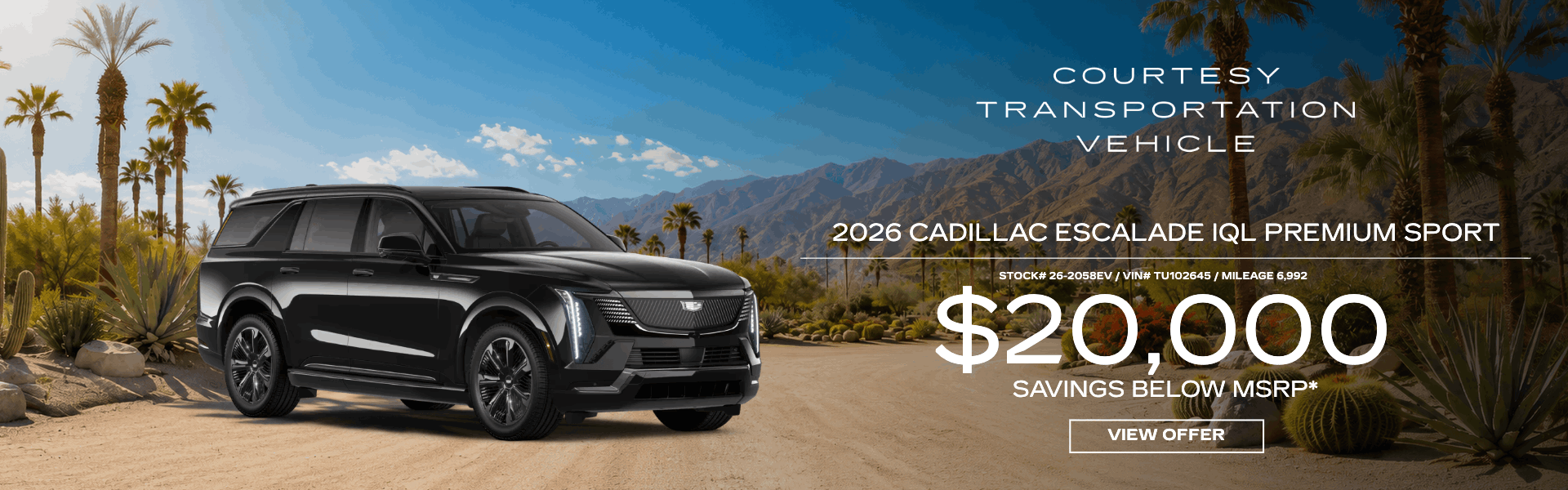 2026 Cadillac Escalade IQI Premium Sport AWD courtesy vehicl